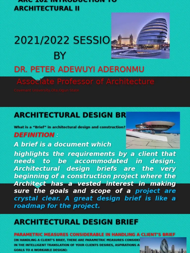 Architectural Design Brief May 2022 | PDF