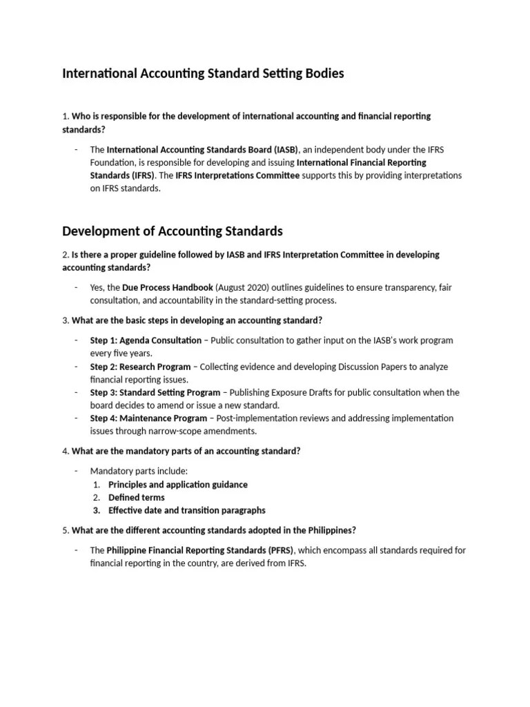 International Accounting Standard Setting Bodies | PDF | International ...