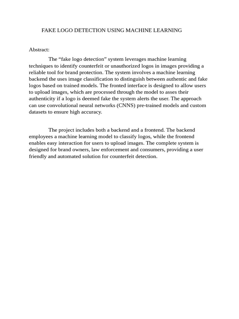 Fake Logo Detection Using Machine Learning | PDF