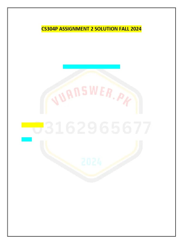 CS304P Assignment 2 Solution Fall 2024 | PDF | Computer Programming | Software Engineering