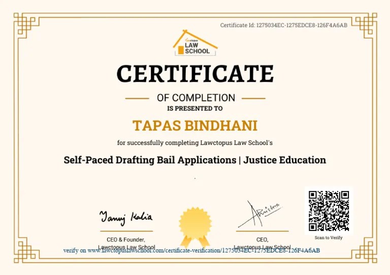 Drafting Bail Applications Certificate | PDF