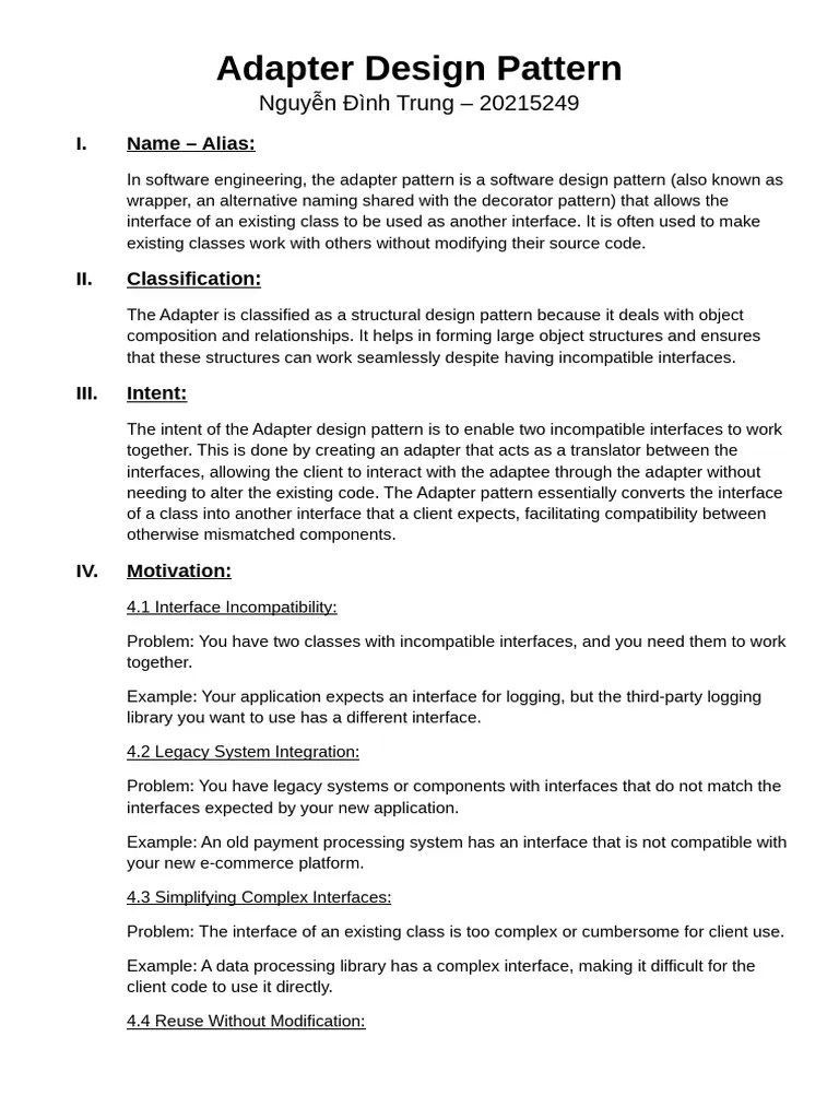Adapter Design Pattern | PDF | Interface (Computing) | Computing