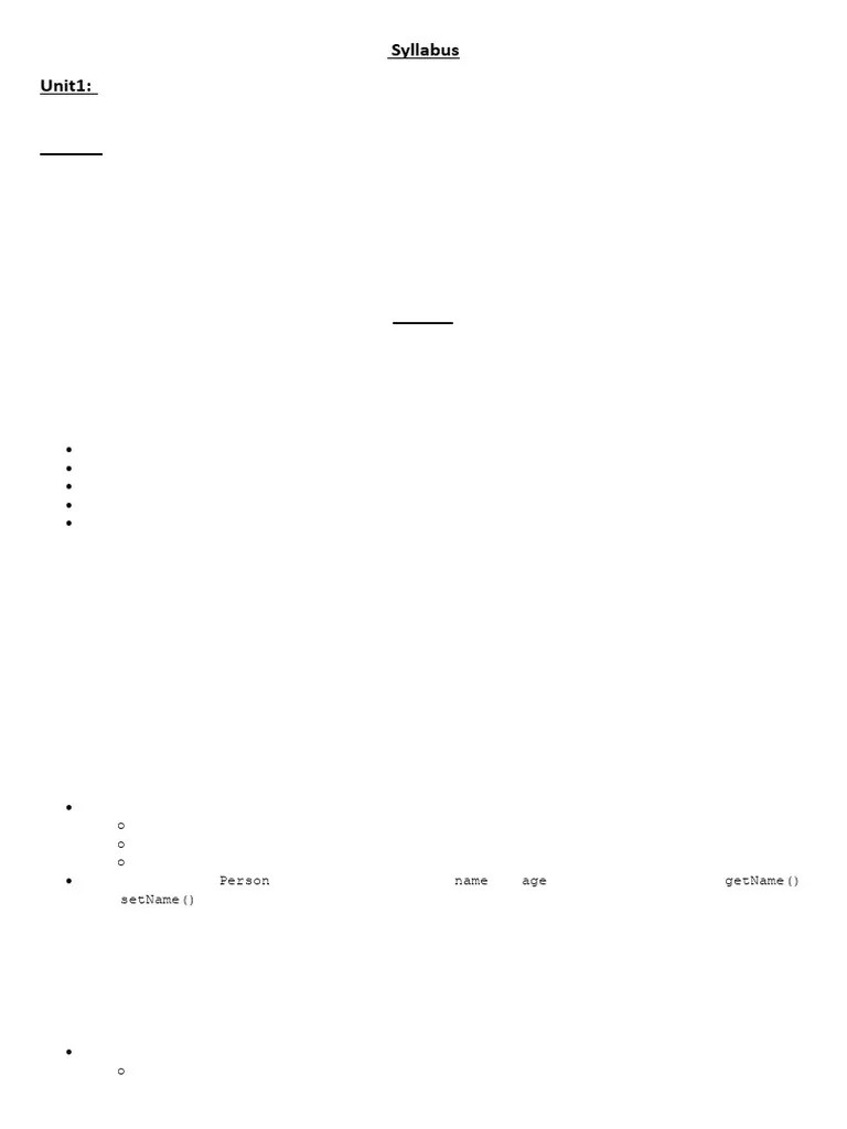 Notes OOSD Unit1,2 (1) | PDF | Class (Computer Programming ...