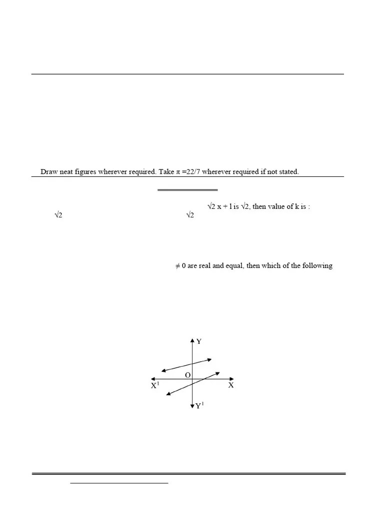 Maths Class X Sample Paper Test 03 For Board Exam 2025 Qp | PDF ...