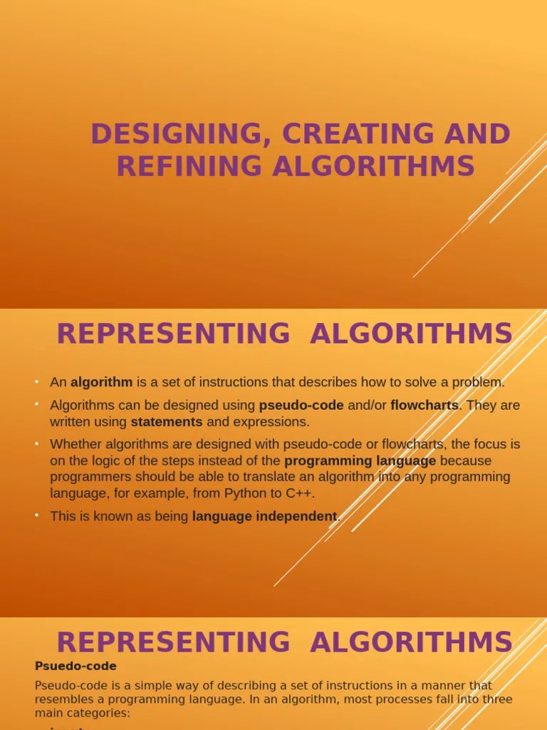 Designing, Creating And Refining Algorithms | PDF | Algorithms ...