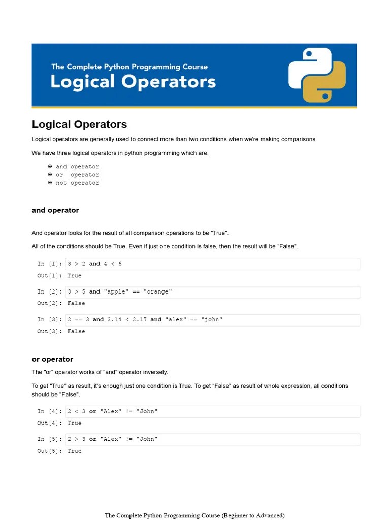 002 Logical-Operators | PDF