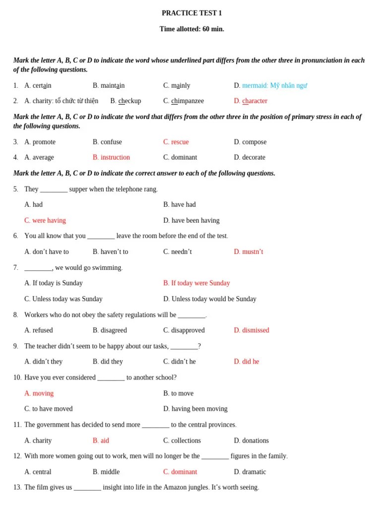 Practice Test 1 Pdf