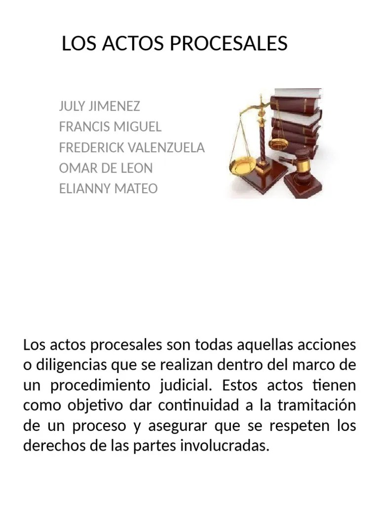 Los Actos Procesales | PDF | Ley Procesal | Judicaturas