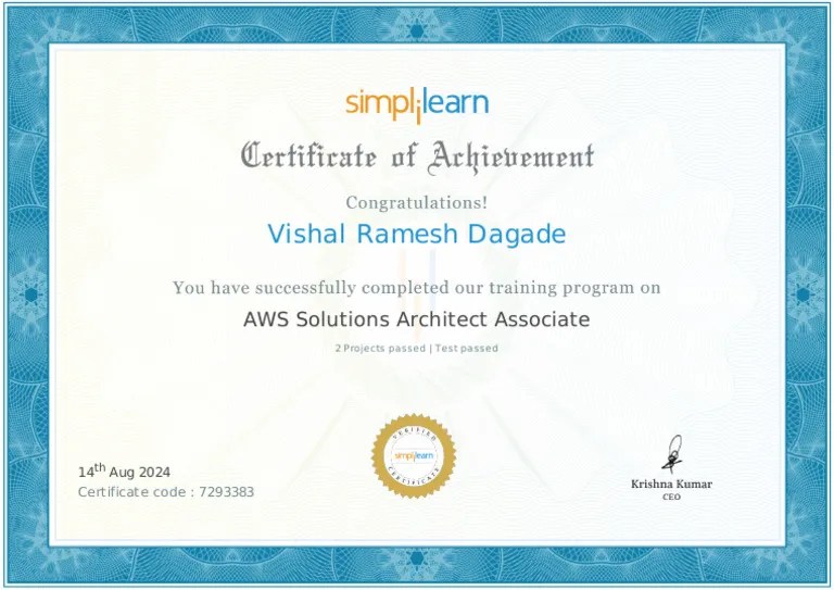 AWS Solution Architect Certification | PDF