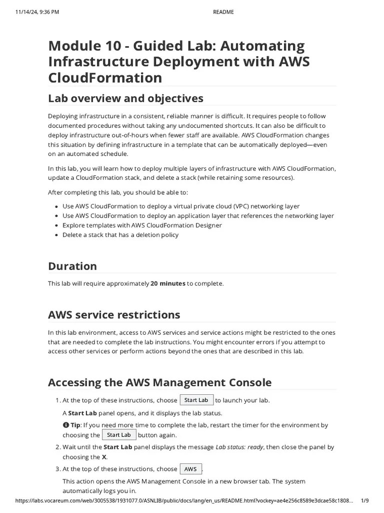 Module 10 - Guided Lab - Automating Infrastructure Deployment With AWS ...