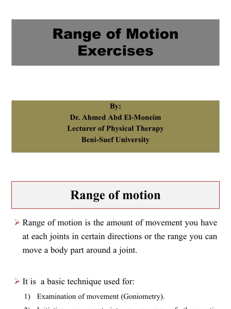 Range Of Motion Exercises | PDF | Musculoskeletal System | Medical Specialties