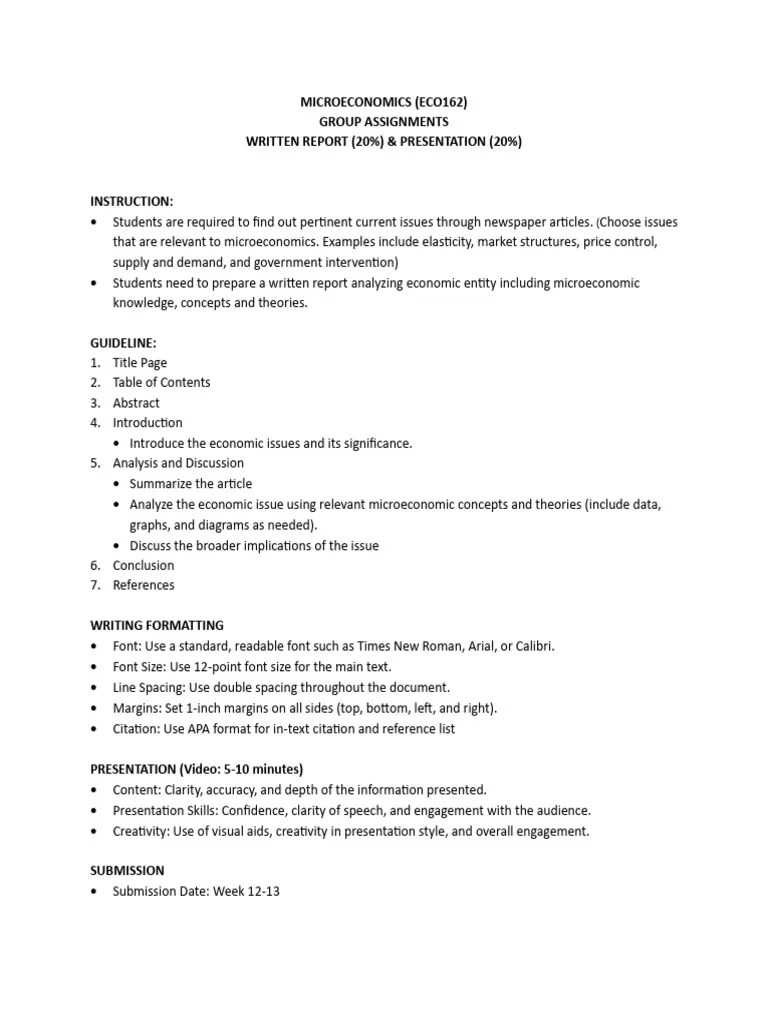 Eco162 Group Assignment Guidelines Pdf