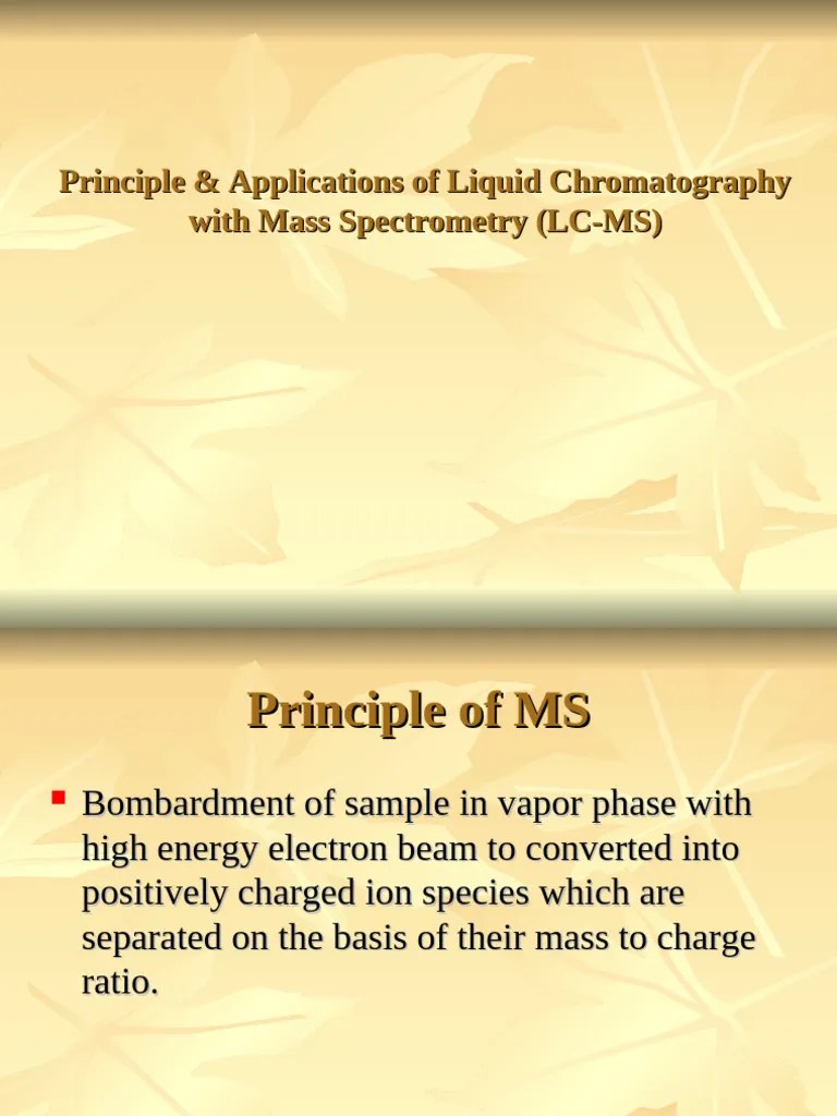 Lcms Pdf Liquid Chromatography Mass Spectrometry Mass Spectrometry