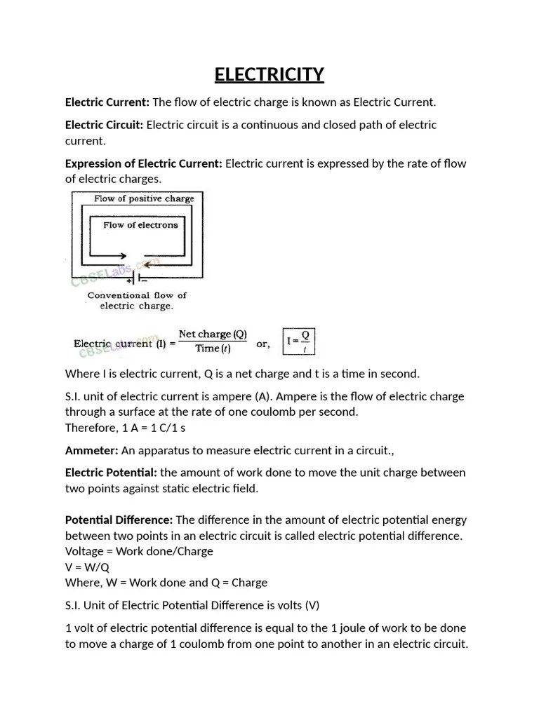 ELECTRICITY | PDF | Voltage | Electrical Resistance And Conductance