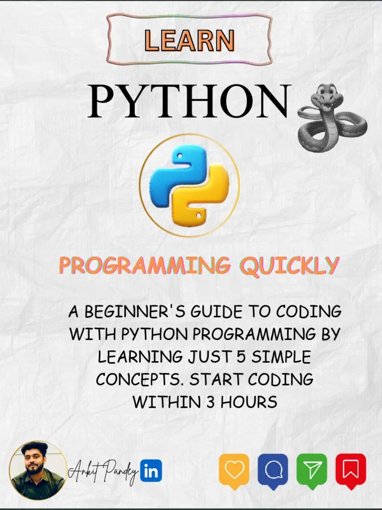 Learn Python Programming Quickly | PDF | Integrated Development Environment | Python ...