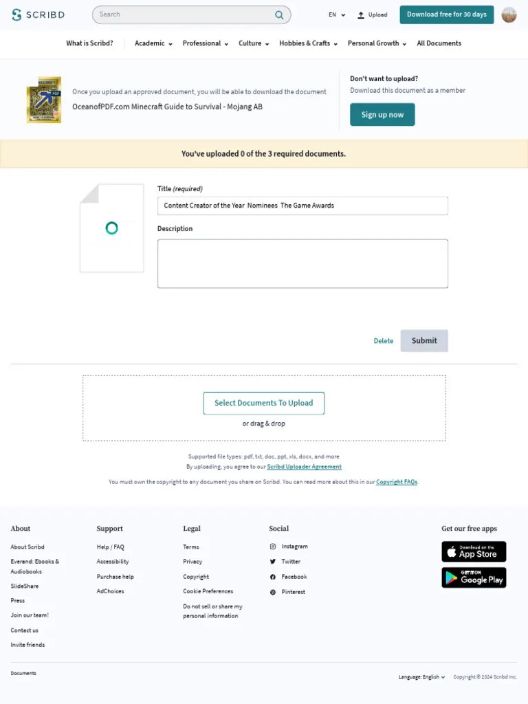 Upload A Document Scribd | PDF | Scribd | Computing