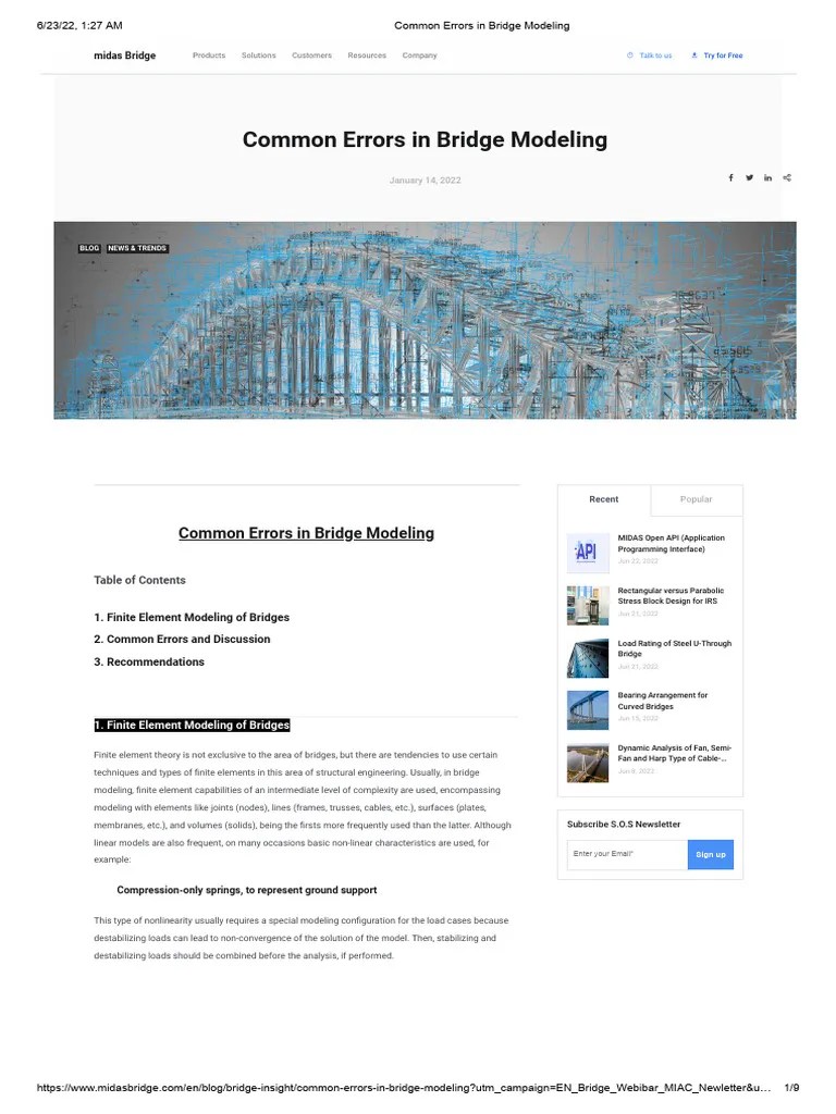 Common Errors In Bridge Modeling | PDF | Elasticity (Physics ...