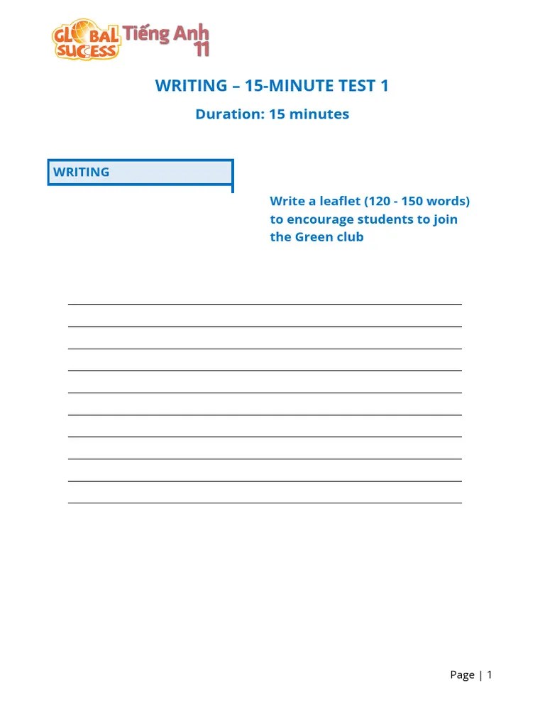 Writing Test 1 Pdf