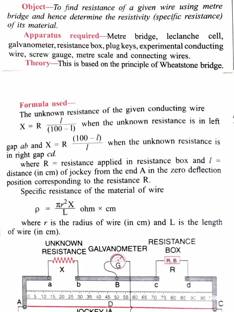 Meter Bridge | PDF | Electrical Resistance And Conductance | Metre