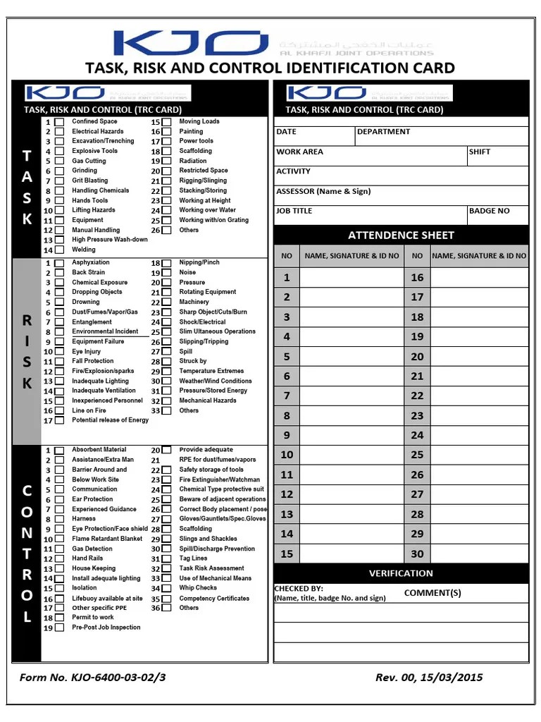 Trc Format Pdf Personal Protective Equipment Safety