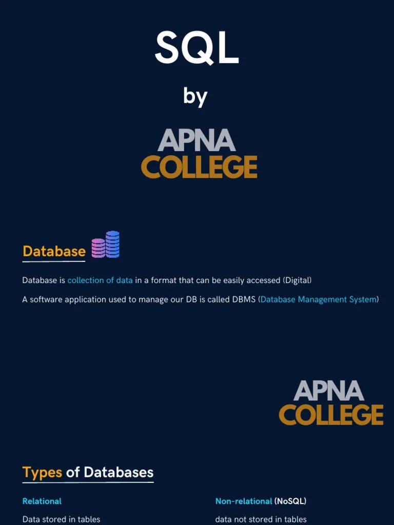 SQL (notes) Ppt (1) | PDF | Relational Database | Sql