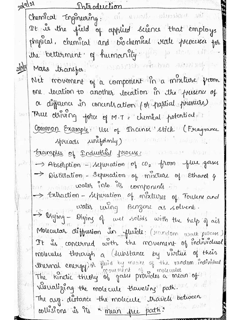 Mass Transfer Notes (2) | PDF