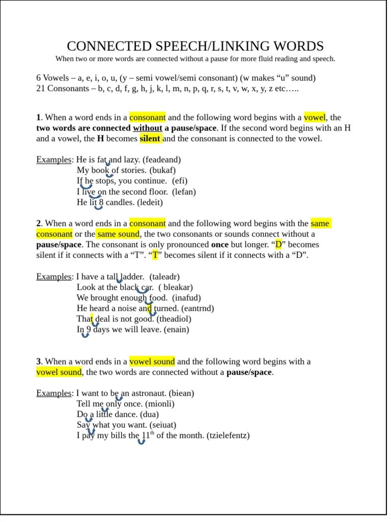 10. Connected Speech | PDF | Consonant | Vowel