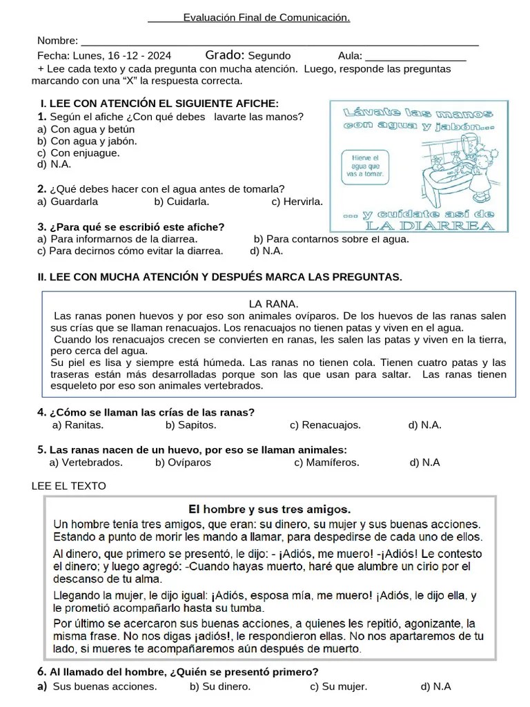 Evaluacion Interna De Comunicaci N Primer Grado Pdf - Ultra HD Space Images for Desktop