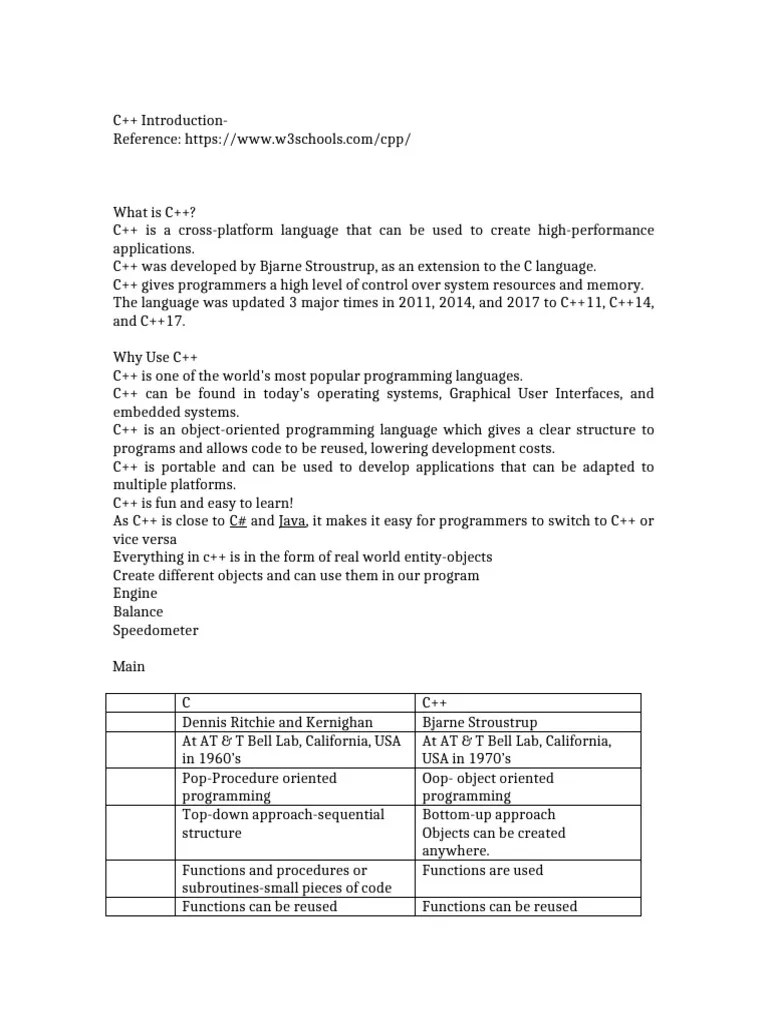 C++ Basics | PDF | C++ | Object Oriented Programming