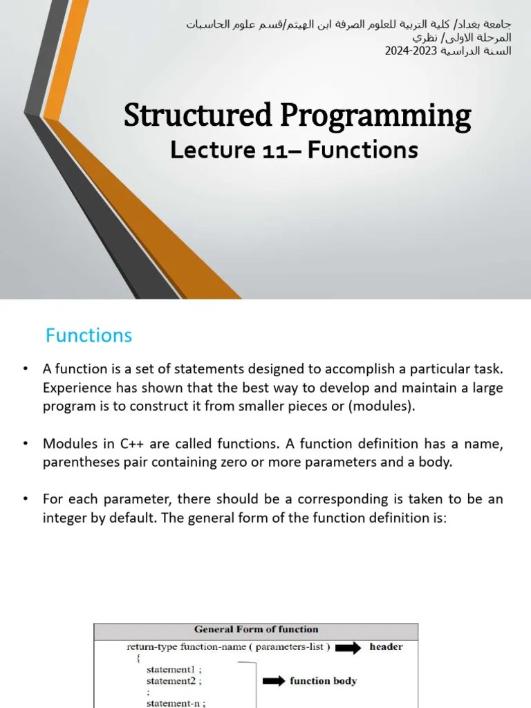 Lecture 11 | PDF | Parameter (Computer Programming) | Computer Programming