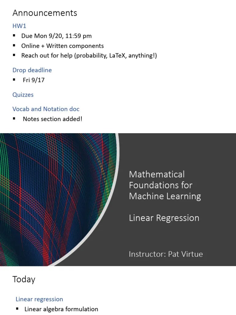 Fa21 Lecture 4 Linear Regression | PDF | Mean Squared Error | Linear ...