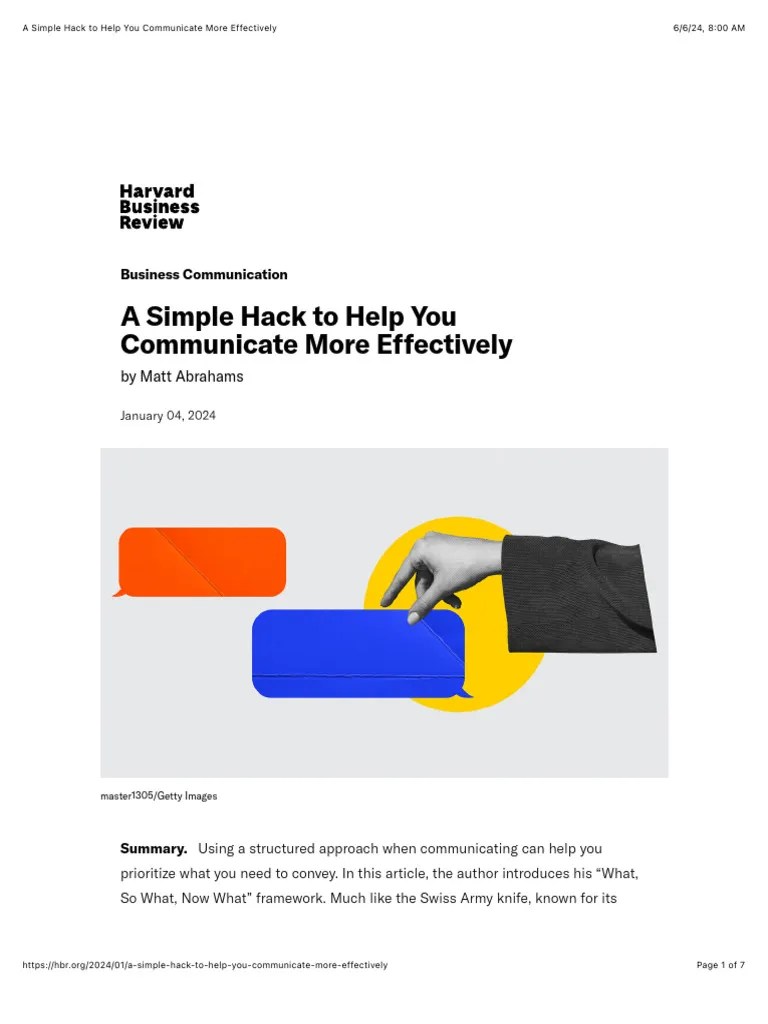 A Simple Hack To Help You Communicate More Effectively | PDF ...