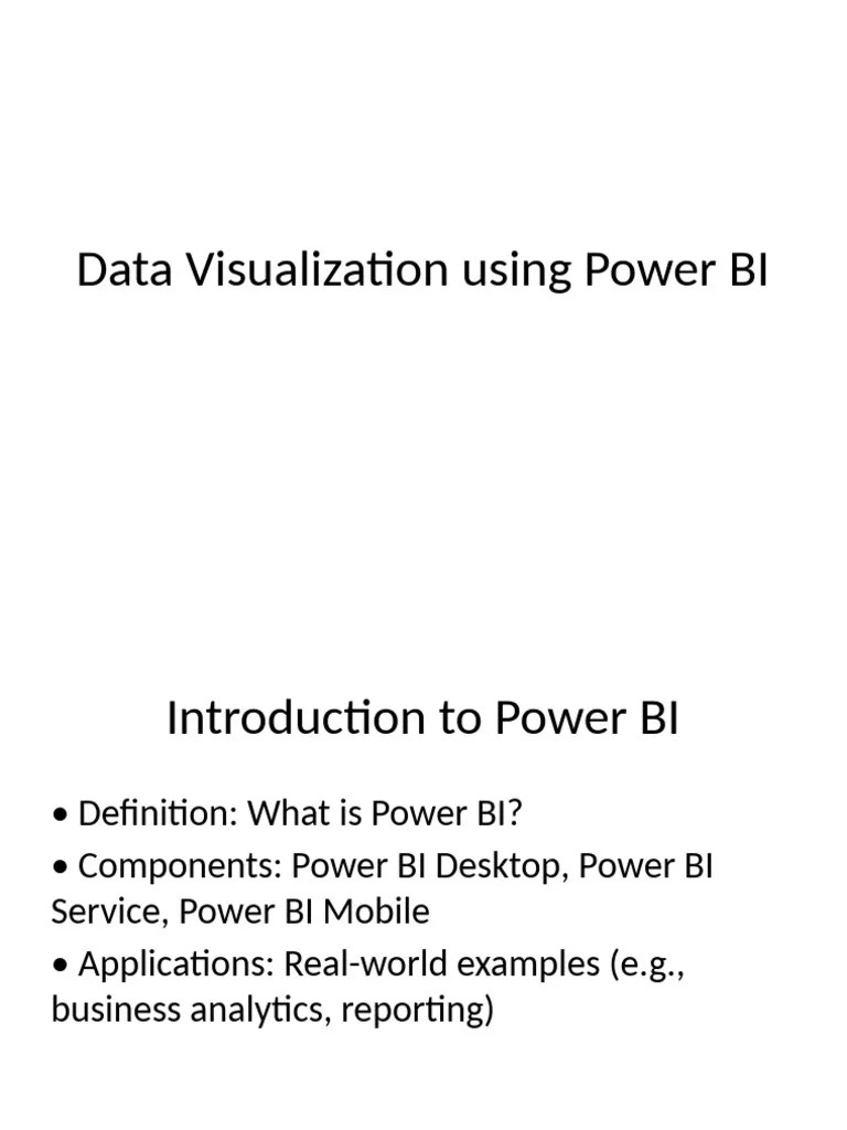 Data Visualization Using Power BI | PDF