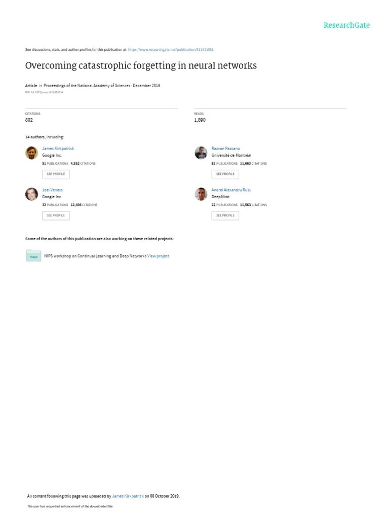 Kirkpatrick Et Al. - 2017 - Overcoming Catastrophic Forgetting In ...
