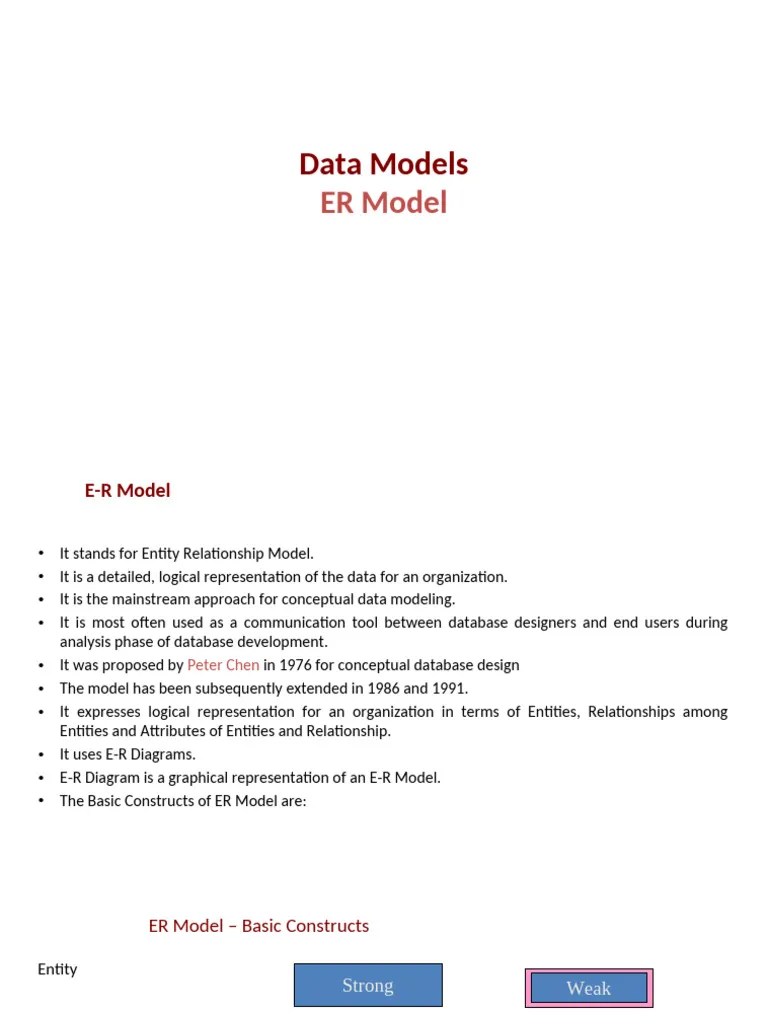 Entity Relationship Model | PDF | Data Model | Conceptual Model
