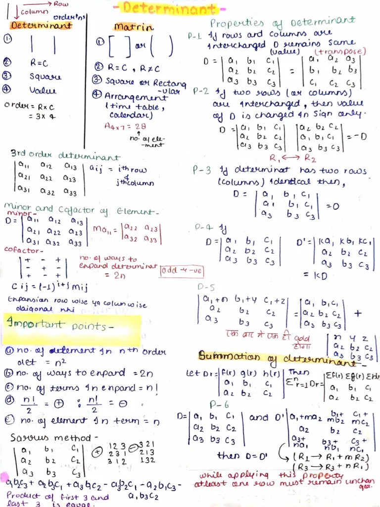 Determinants And Cofactors Guide | PDF | Matrix Theory | Linear Algebra