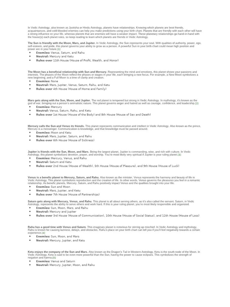 In Vedic Astrology | PDF | Planets In Astrology | Hindu Astrology