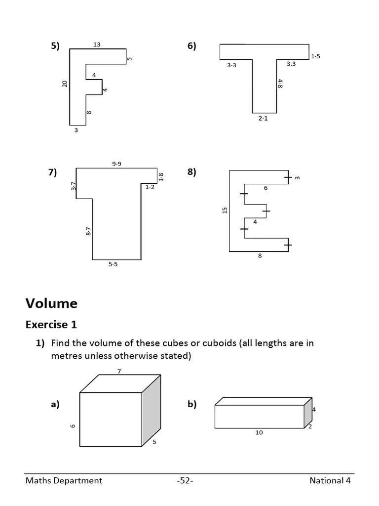 Volume Of Shapes Part 2 | PDF | Volume | Physical Quantities