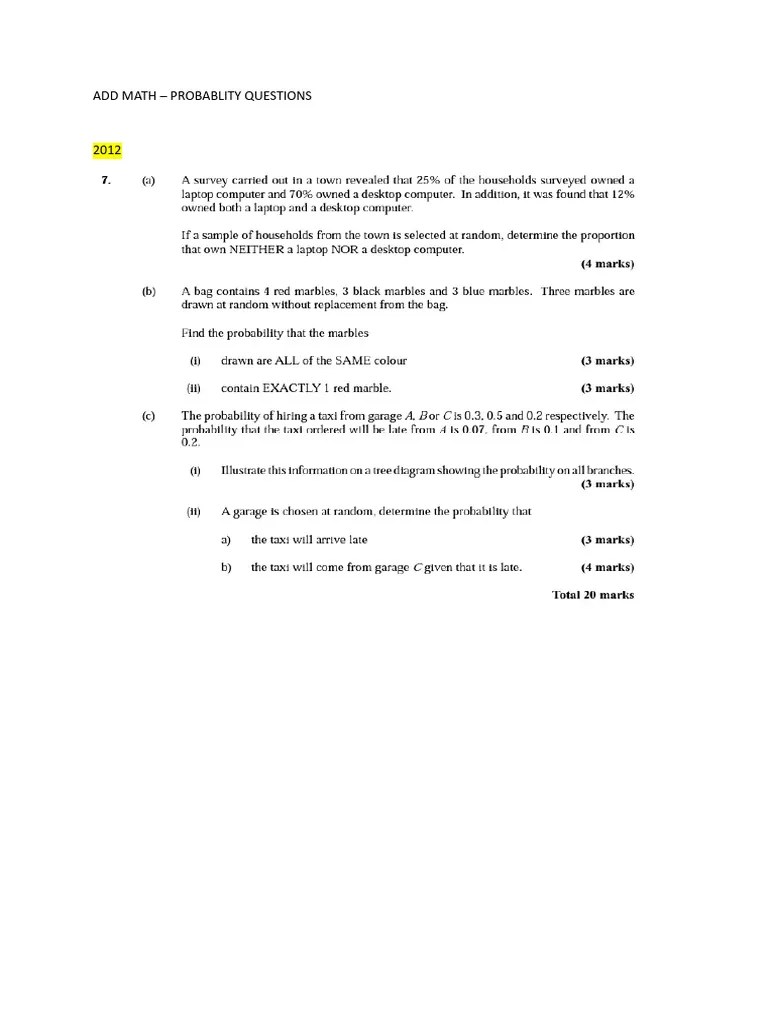 ADD MATH PROB | PDF