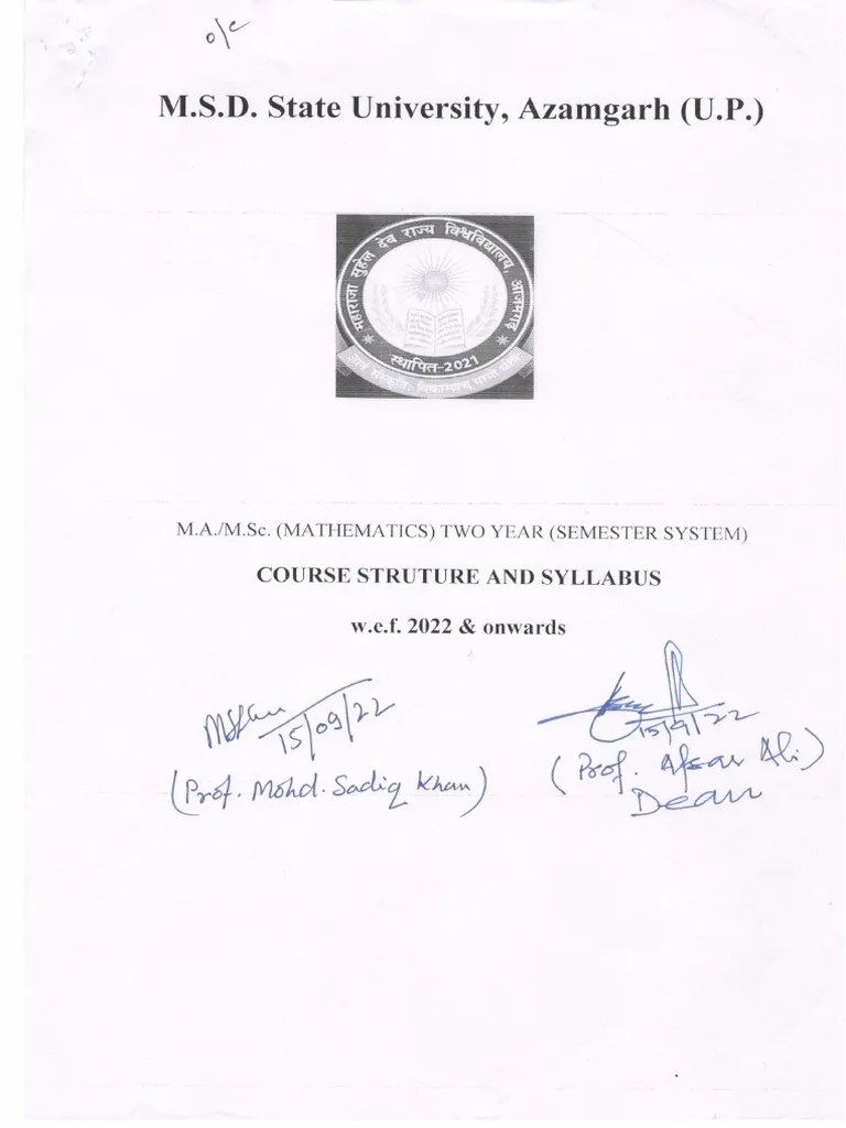Ma - M.sc. Mathematics Syllabus | PDF