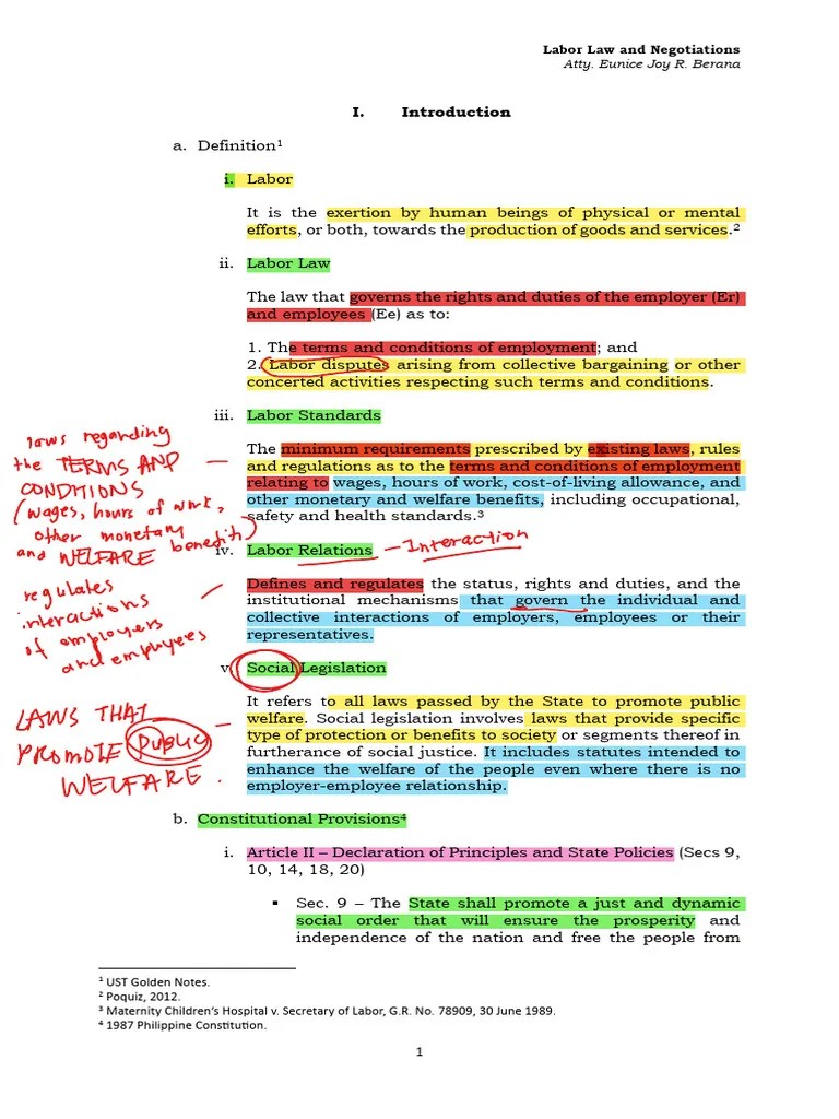 1 Introduction Labor Law | PDF | Cost Of Living | Labour Law
