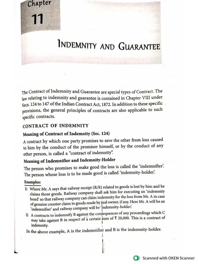 Indemnity And Guarantee Pdf
