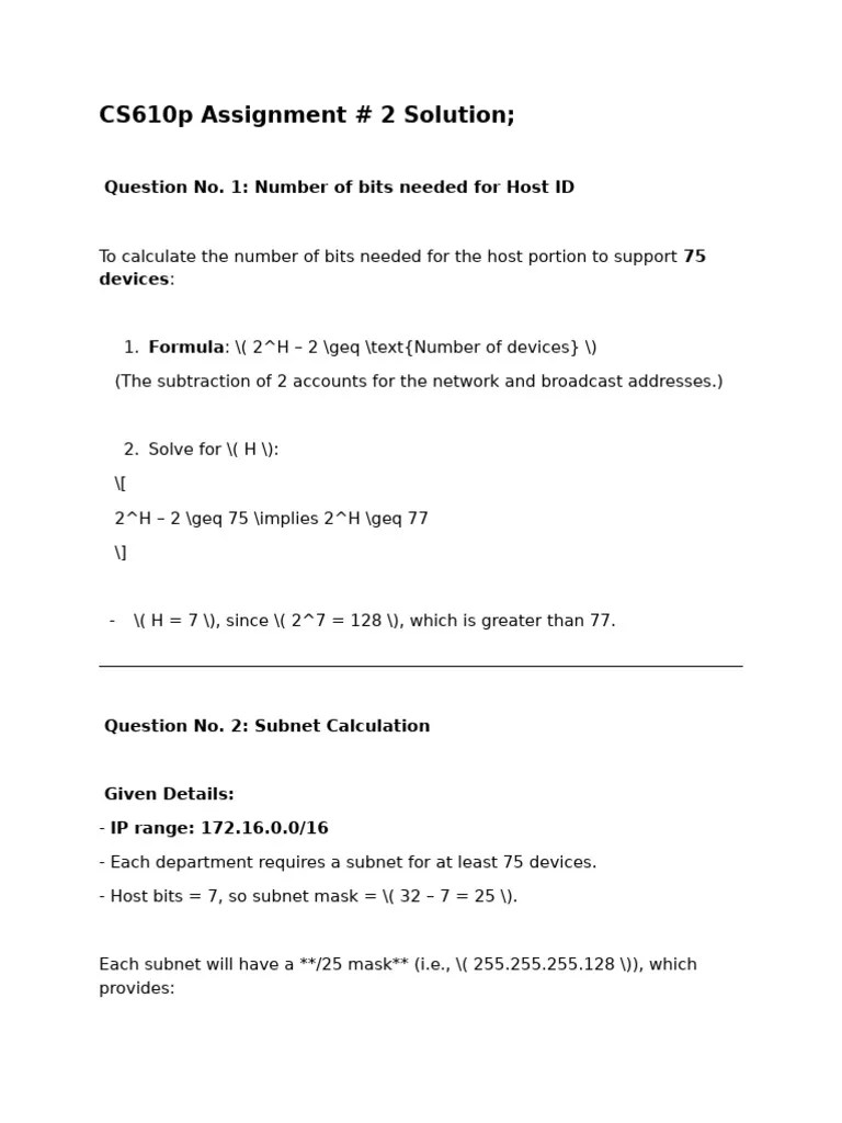 CS610p Assignment-2 Solution | PDF