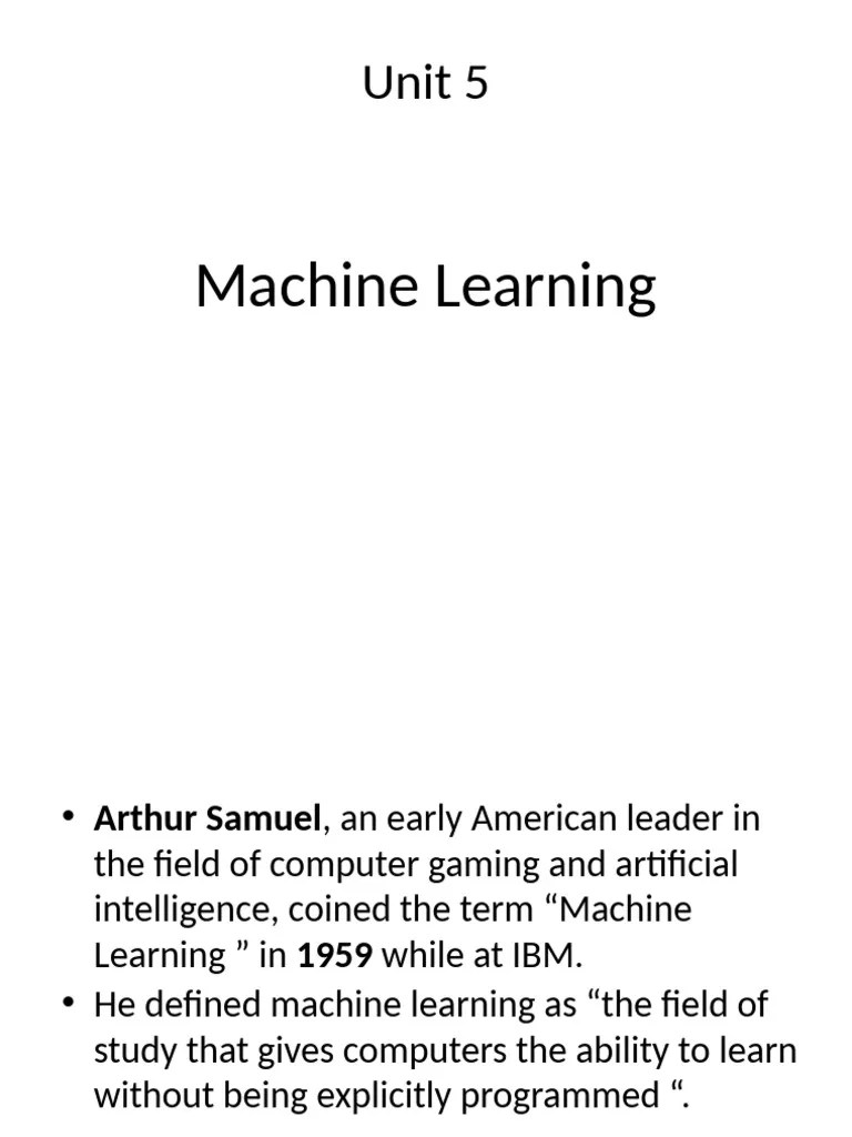 Unit5_ML_introduction | PDF | Machine Learning | Statistical Classification