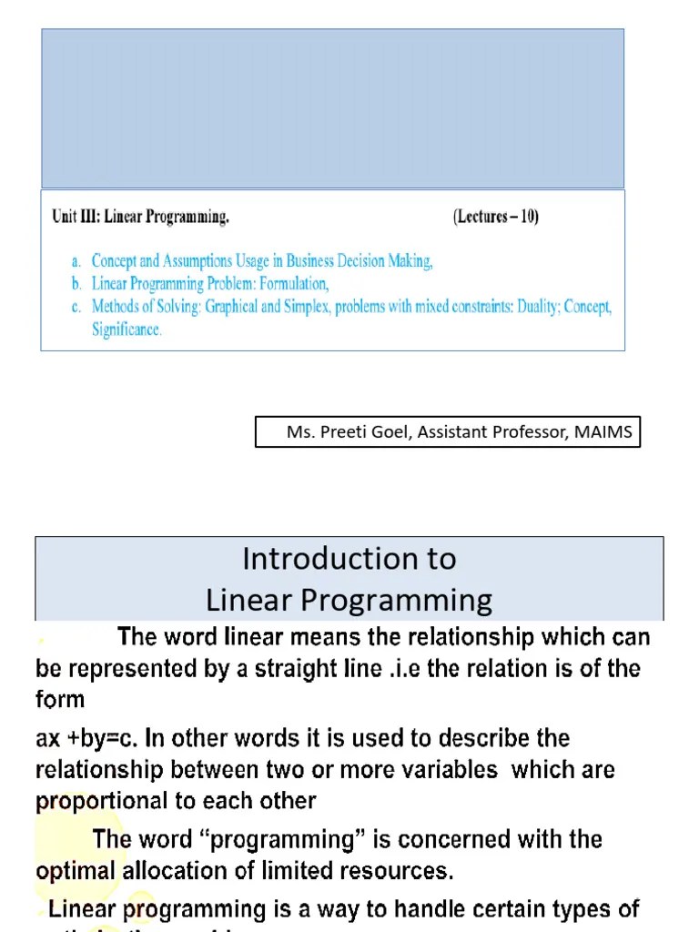 QT - Unit 3 - Linear Programming | PDF | Mathematical Optimization ...