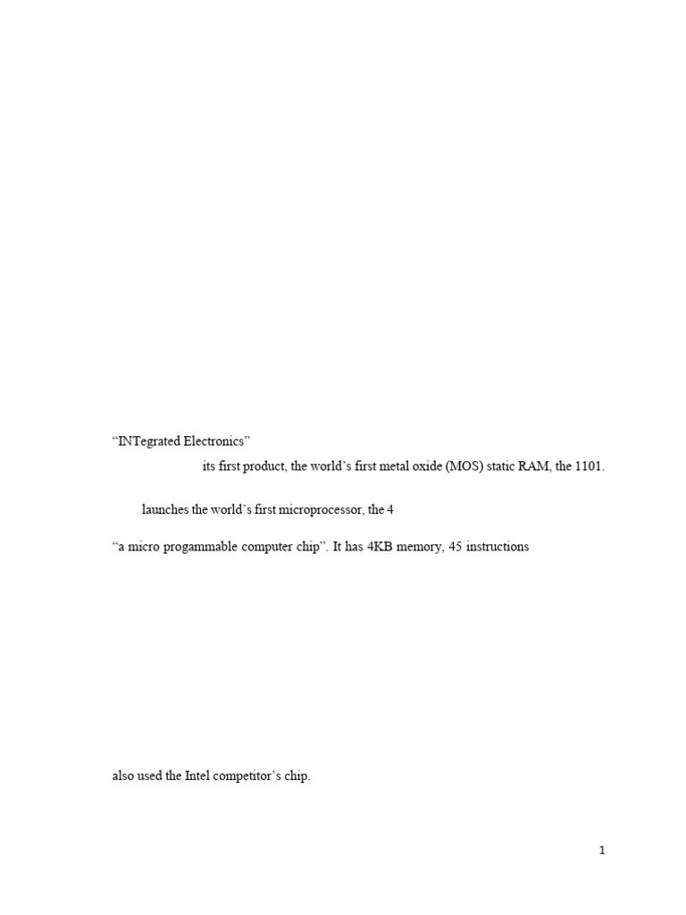Microprocessor Evolution Types Pdf Central Processing Unit