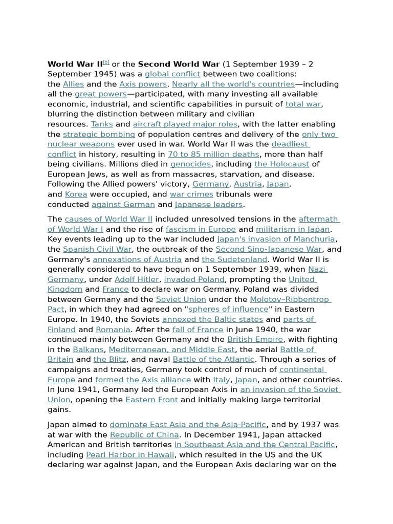 World War 2 | PDF | World War II | Axis Powers