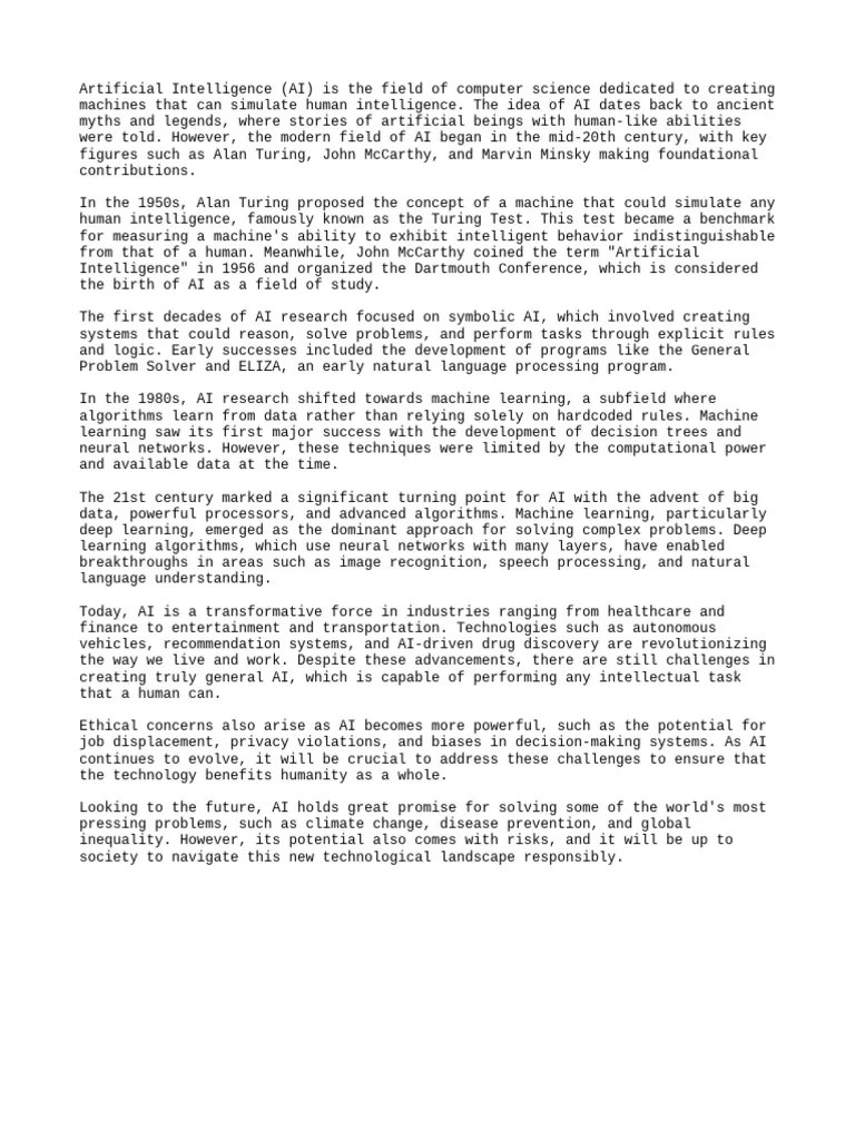 The Evolution Of Artificial Intelligence | PDF | Artificial ...