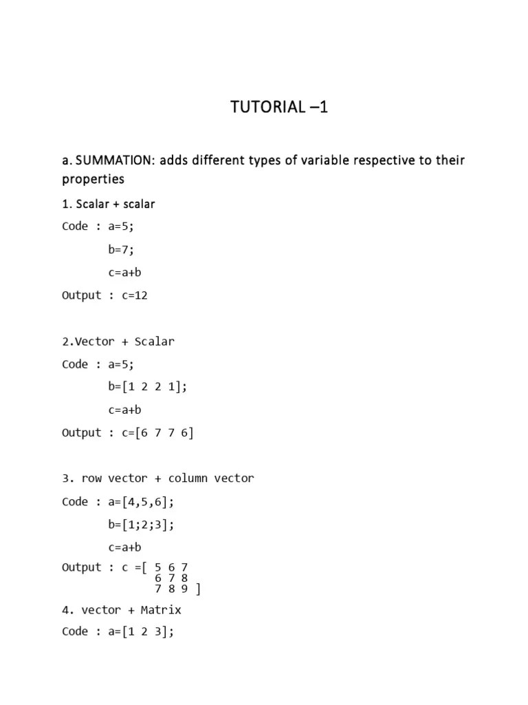 MATLAB Beginner Tutorial | PDF | Matrix (Mathematics) | Scalar (Mathematics)