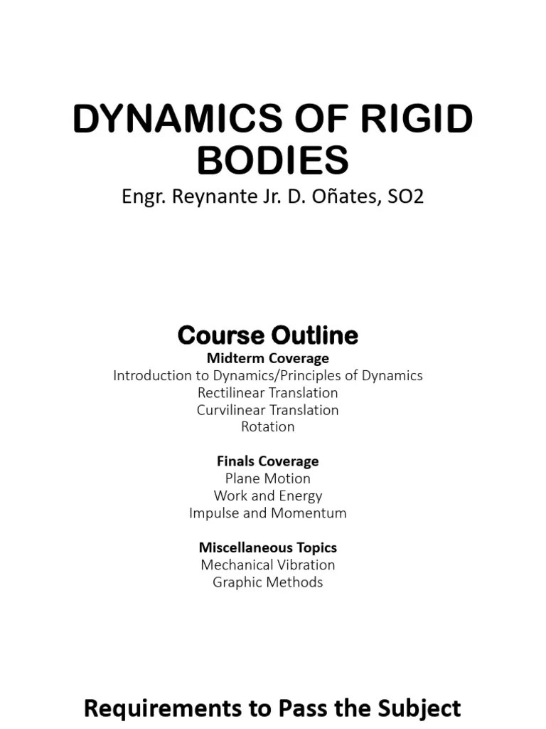 Dynamics Of Rigid Bodies Introduction | PDF | Classical Mechanics | Acceleration
